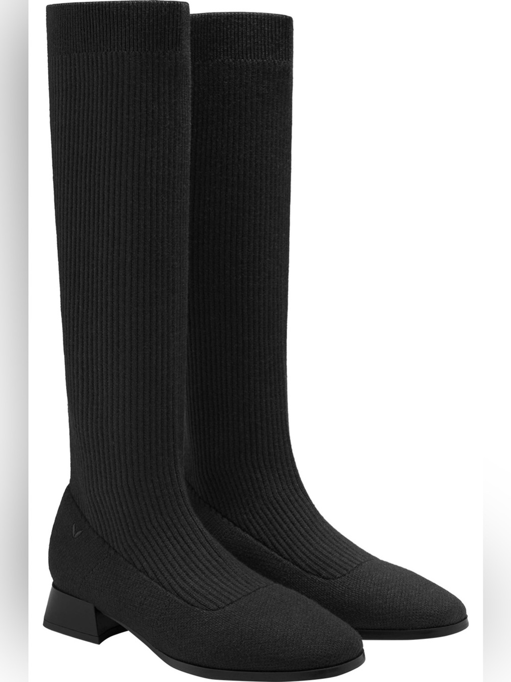 VIVAIA Tara Pro Square-Toe Water Repellent Wool Knee-High Boots Black